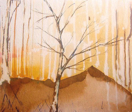 arbol sobre amarillo I