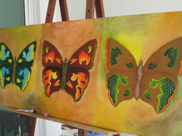 MARIPOSAS Mixed media Canvas Figure Painting