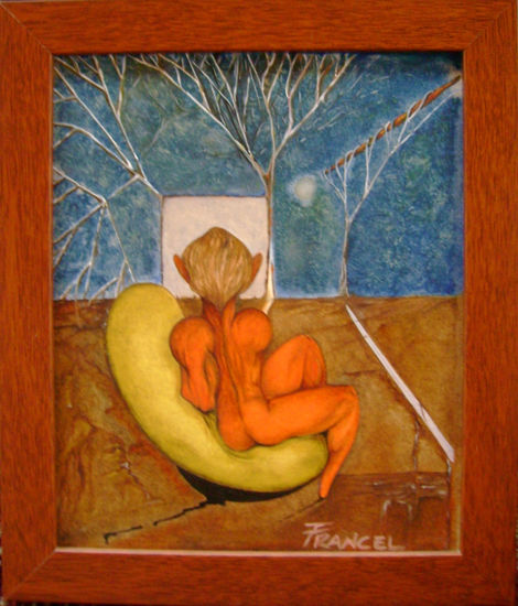 El amor espera Oil Card Figure Painting