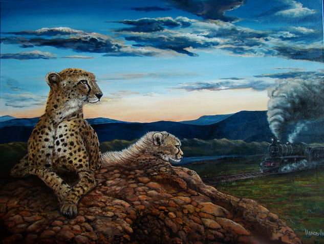 guepardos en Africa Acrylic Canvas Animals