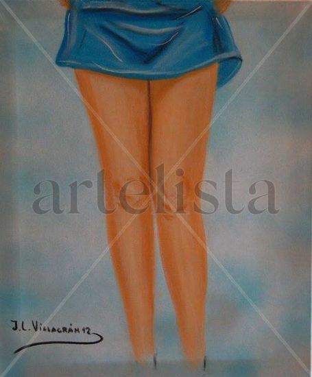 Blue Pastel Lienzo Figura