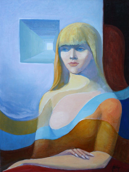 Metaphysics lady Oil Canvas Portrait