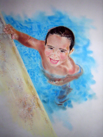 Alegría y ternura Pastel Card Portrait