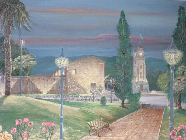 Amanece en Alta Gracia Oil Canvas Landscaping