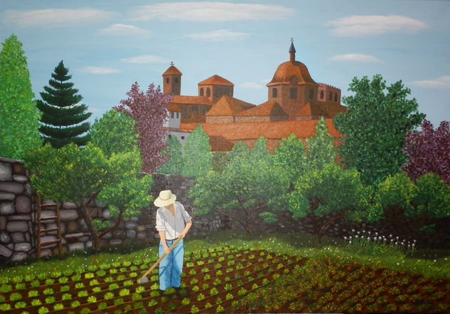 La agricultura en Sigüenza Acrylic Canvas Landscaping