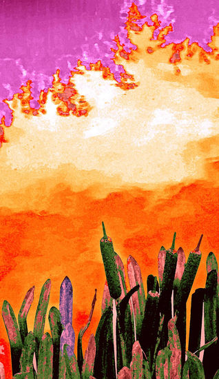 Flores metálicas en el Jardín de Jardines Conceptual/Abstracto Color (Digital)