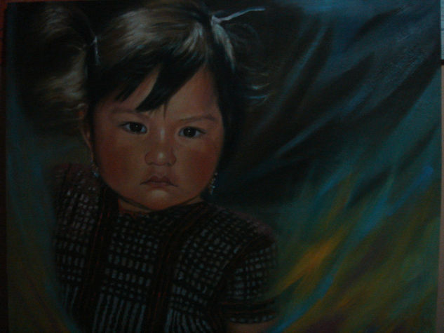 niña Oil Canvas Portrait