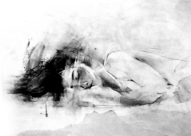 En los brazos de Morfeo Graphite Panel Figure Painting