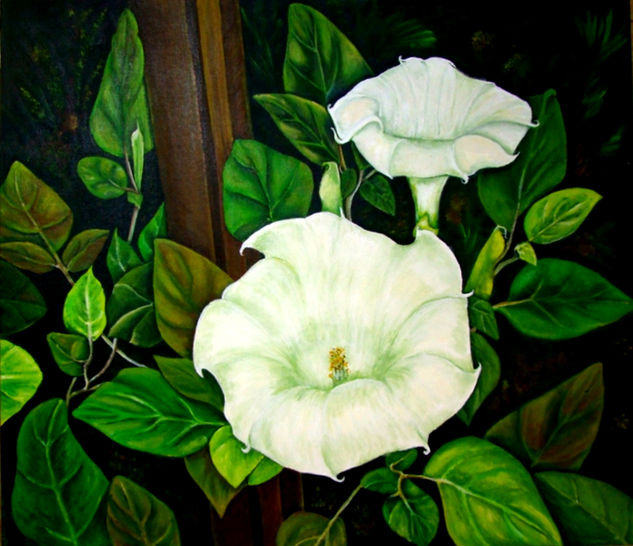 Dama de Noche Acrylic Canvas Floral Painting