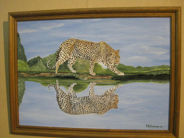 YAGUARTE- REFLEJO Acrylic Canvas Animals