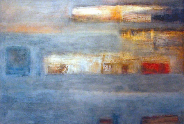 Drowning in Land Media Mixta Tabla Paisaje