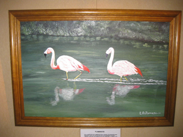 FLAMENCOS Acrylic Canvas Animals