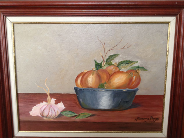 Ajos y Cebollas Oil Canvas Still Life Paintings