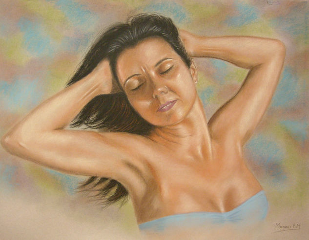 cuando acaricia el viento Pastel Paper Portrait