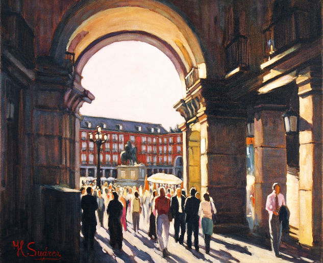 MADRID- PLAZA MAYOR Oil Canvas Landscaping