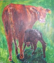 Amamantando esa verdad Acrylic Canvas Animals