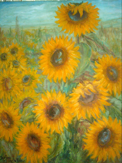 Mata de Girasoles Oil Canvas Floral Painting