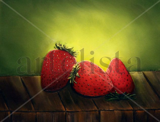 Strawberries (Fresas) Oil Canvas Still Life Paintings