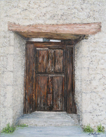 Puerta Pedraza (Segovia) Oil Panel Landscaping