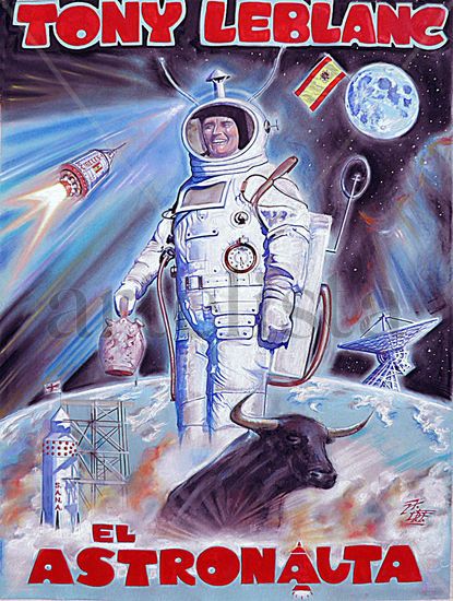 EL ASTRONAUTA de Javier Aguirre (1970) Pastel Card Portrait