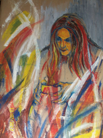 "HECHICERA" Mixed media Card Figure Painting