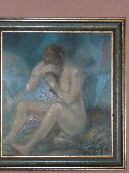 mujer cabello Oil Canvas Landscaping