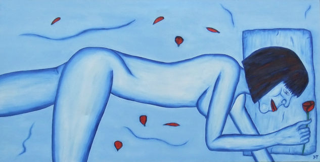 Roses are red, women are blue Oil Canvas Nude Paintings