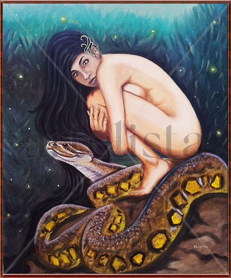 yara encanto de anaconda Oil Canvas Nude Paintings