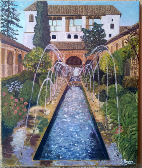 Patio de la Acequia Oil Canvas Landscaping