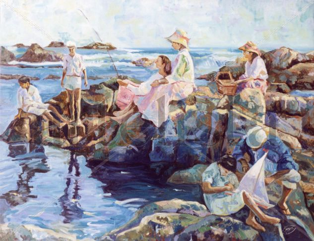 Vacaciones de verano en el Mar. Oil Canvas Landscaping