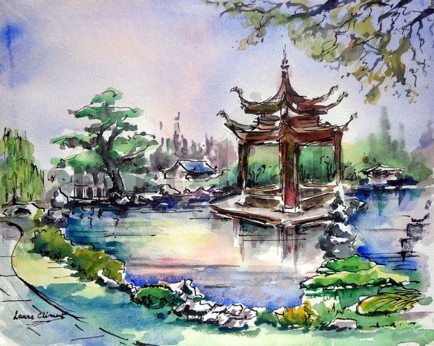 Paisaje chino (X) Watercolour Paper Landscaping