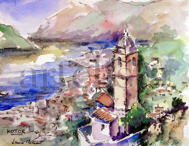 Montenegro. Kotor. Watercolour Paper Landscaping