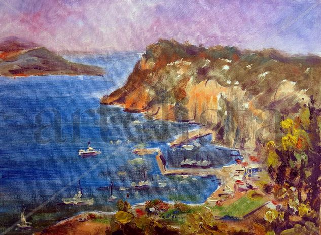 Capri Oil Panel Marine Painting