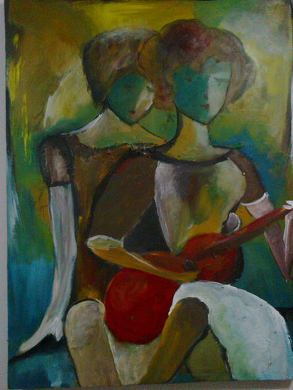 " una historia cantada" Acrylic Canvas Figure Painting