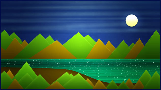 Night Mountains Landscape 