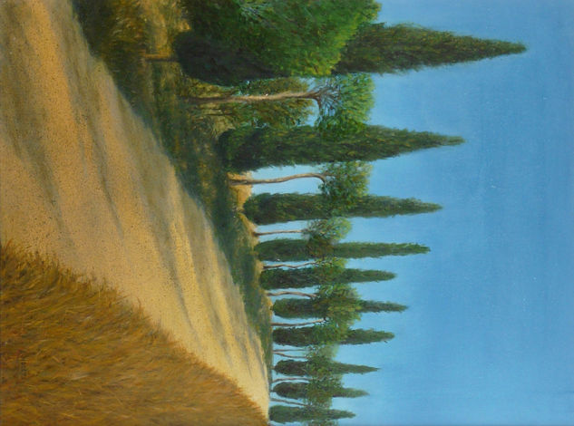 Camino de cipreses Oil Canvas Landscaping