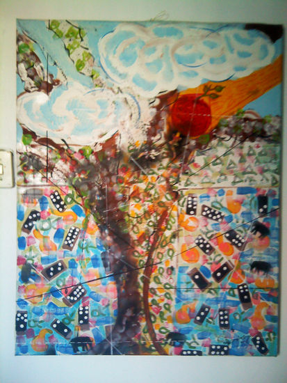 Domino bajo el Arbol Acrylic Canvas Landscaping