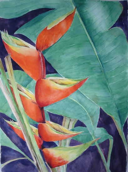 Color tropical Watercolour Paper Floral Painting