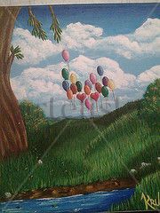 globos Acrílico Lienzo Paisaje