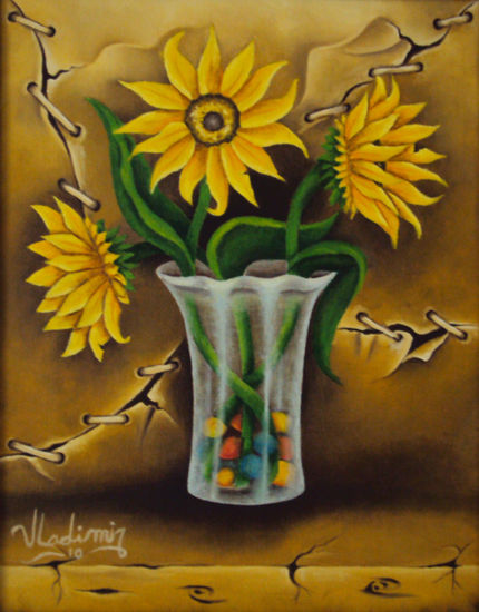 Girasoles tenues Oil Canvas Still Life Paintings