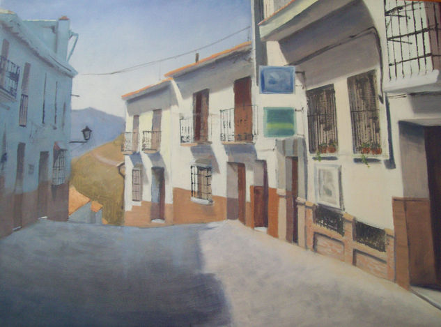 Calle Negrillos de Álora (Málaga) Óleo Lienzo Paisaje