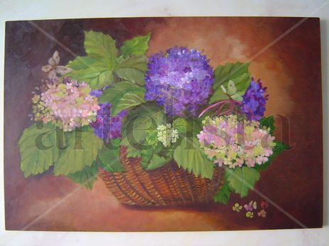 Hortensias en cesta