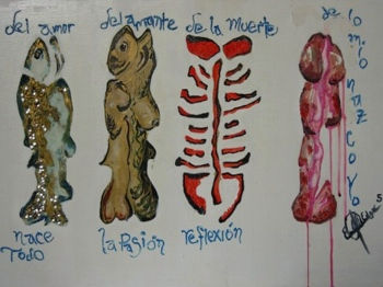 "Lenguas de Amantes" Media Mixta Tabla Animales