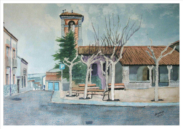 Acuarela n.6 de Aldea del Rey Niño(Avila) Watercolour Card Landscaping