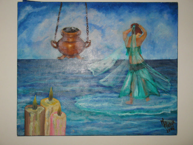 la danza del vientre en el mar Oil Canvas Marine Painting