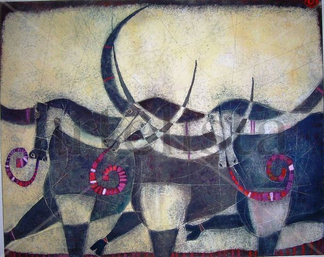 TOROS BABOSOS Mixed media Canvas Others