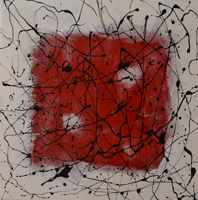 negro sobre blanco y rojo