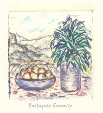 Frutero y planta con maceta