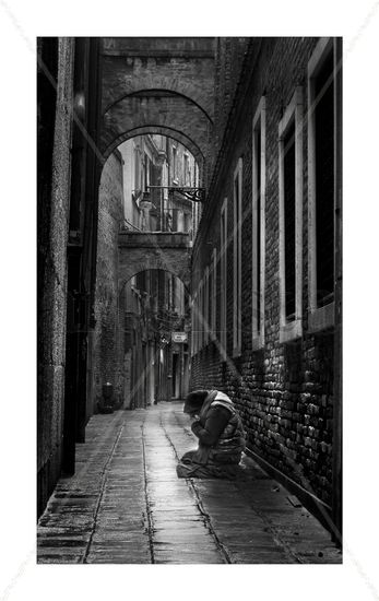 Mendigo en Venezia Retrato Blanco y Negro (Digital)