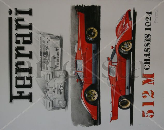 FERRARI 512 Watercolour Card Others